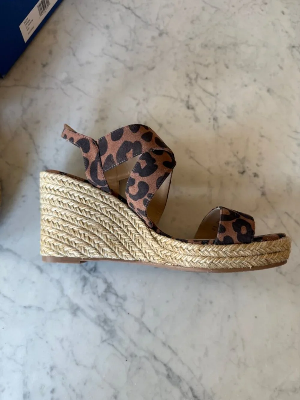 NIB Stuart Weitzman Ellette Espadrille Wedge Sandals | Cheetah Suede | 8.5